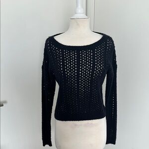 Abercrombie & Fitch Navy Open-Knit Sweater